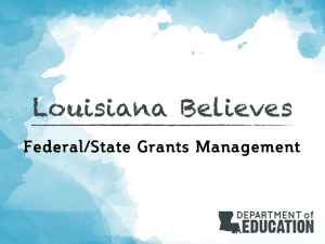 Federal/State Grants Management - Louisiana Association of School