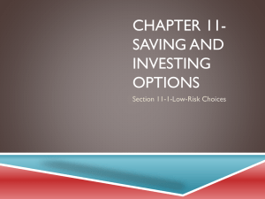 Chapter 11- Saving and Investing Options
