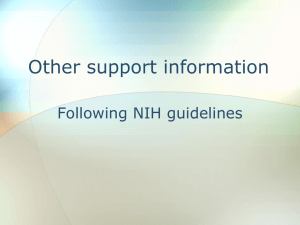 Other Support Information - Following NIH Guidelines