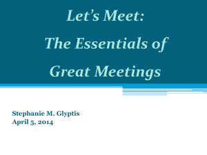 Stephanie Glyptis - The Essentials of Great Meetings