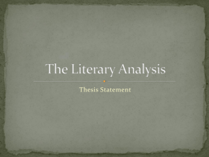Thesis/Intro/Conclusion Lesson Lit Analysis