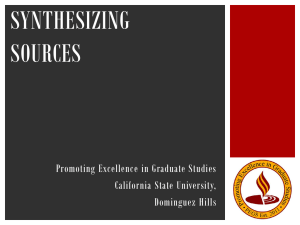 Synthesizing Sources - Promoting Excellence in Graduate Studies
