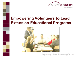 Empowering Volunteers to Lead Extension Educational Programs