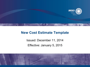 New Cost Estimate Template