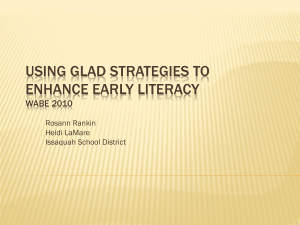 Using Selected GLAD Strategies for Early Literacy