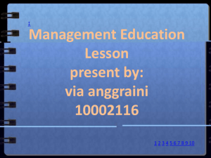 Management Education Lesson present by
