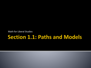 Section 1.1: Paths and Models