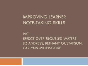 Improve Learner Note-Taking Skills