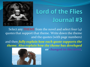 Lord of the Flies Journal #3