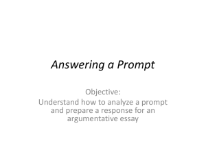 Answering a Prompt - Ft. Huachuca Schools