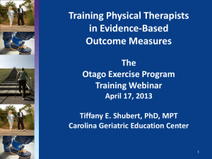 Training Physical Therapists in Evidence