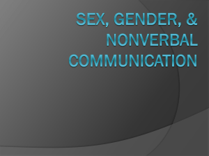 Sex, Gender, & Nonverbal Communication