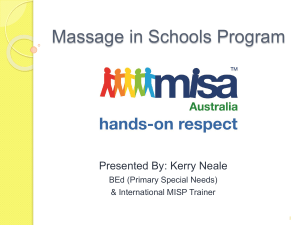 Massage in Schools Program - Education Support South Network