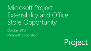 Microsoft Project Extensibility and Office Store Opportunity
