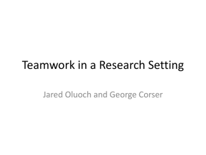 Teamwork in a Research Setting