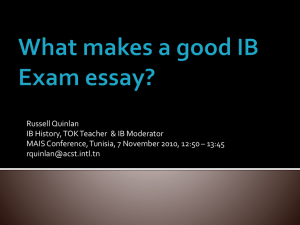 What makes a good IB Exam essay?