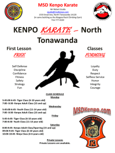General Karate Flyer - Karate in Tonawanda NY