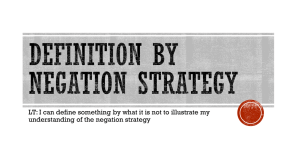 Negation Strategy - Renton School District