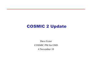 COSMIC 2: Status, plan and schedule