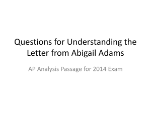 Questions for Understanding the Letter from Abigail