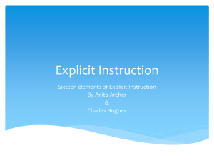 PowerPoint about Explicit Instruction