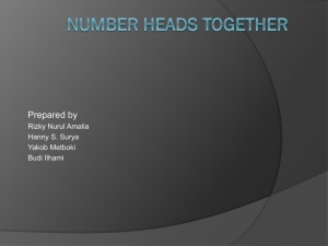 Cooperative Learning- Numbered Head Together