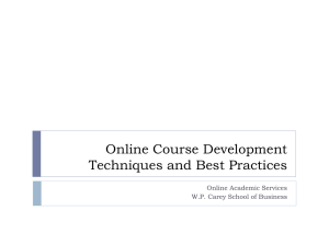 Online Course Development Techniques and Best Practices