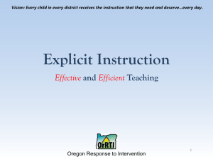 Explicit Instruction - Effective and Efficient Teaching