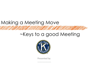 15 minute Service Projects & Making a Meeting Move