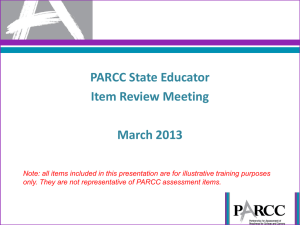 Item Review Process and Criteria for State Educators