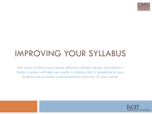 Improving Your Syllabus