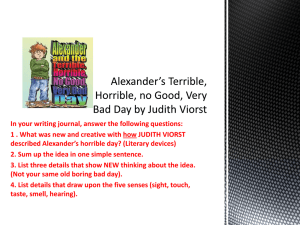 Alexander*s Terrible, Horrible, no Good, Very Bad Day by Judith Viorst