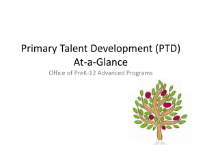Primary Talent Development At-a