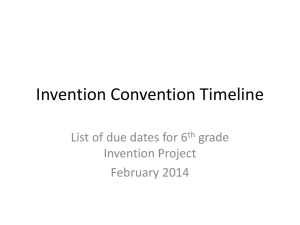 Invention Convention Timeline