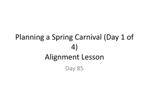 Planning a Spring Carnival (Day 1 of 4) Alignment Lesson