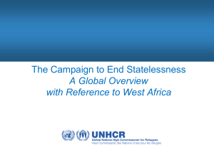 Presentation of overview statelessness in West Africa and
