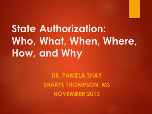 Who, What, When, Where, How, and Why State Authorization