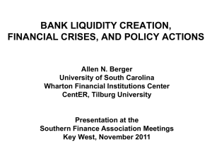 Presentation by Allen Berger - Southern Finance Association