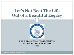 Is it Hazing? - Phi Beta Sigma Fraternity, Inc.