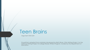 Teen Brains - Kentucky Writing Project