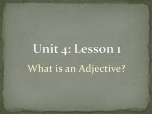 Unit 4 L1 What is an Adjective