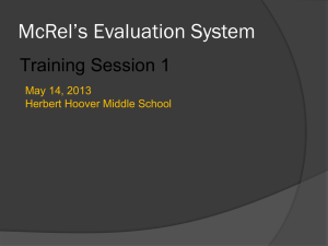 McRel Teacher Evaluation PowerPoint