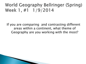 World Geography Bellringer (Spring)