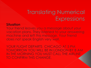 Translating Numerical Expressions