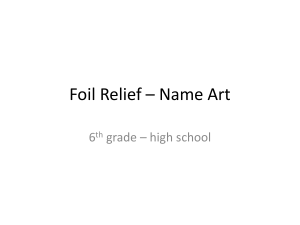 Foil name relief sculpture - K