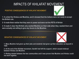 Impacts of Khilafat movement-G7 pak sst