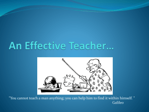 An Effective Teacher…