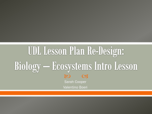 UDL Lesson Plan Re-Design: Biology