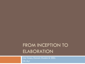 From Inception to Elaboration