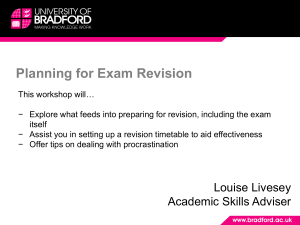 Planning for Exam Revision